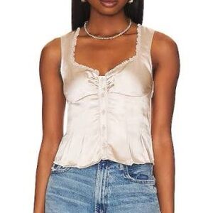 More To Come Mina Bustier Top in Taupe